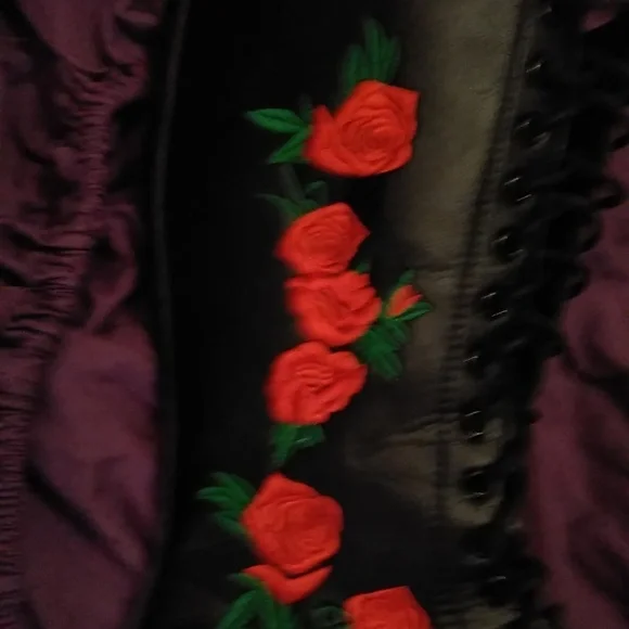 Beautiful pairs of calf-high black combat boots. - Picture 2 of 4